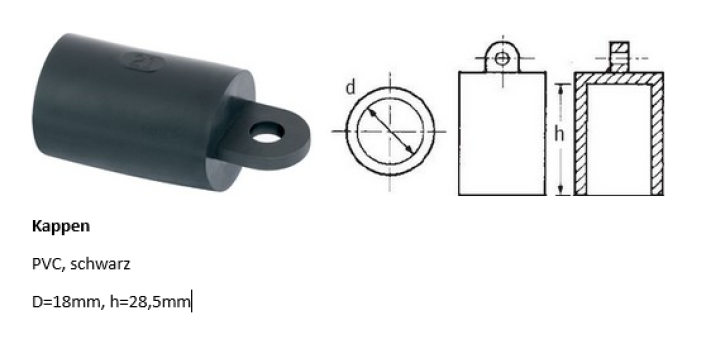 KT-SSK-0701 Staubschutzkappe mit Verlierschutz für DIN 5p+6p Kupplung