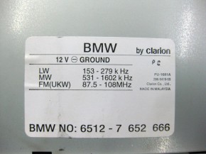 BMW R1150RT Radio Clarion 6512-7 652 666